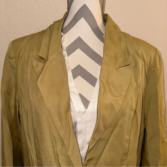 NWT Anthro Mon Renn Leone Khaki Notch Collar Long Sleeve Blazer Jacket XXL - Picture 4 of 17